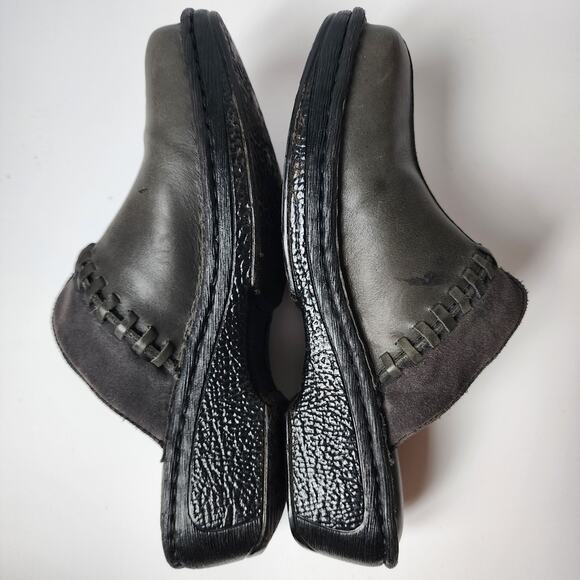 Born Ellendale Mules Womens Size 8-9 Gray Leather Sandals/Clog Slip On Shoes - Picture 7 of 9